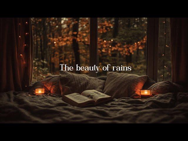 Hello October with the beauty of rains on the window  | autumn playlist study/read/write music