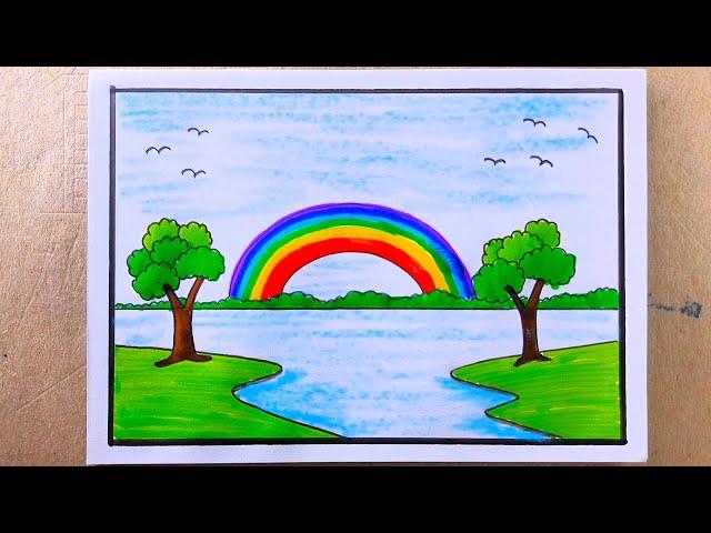 Rongdhonur Drisso Ongkon || Rainbow Scenery Painting