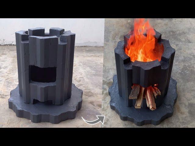 Creative wood stove from old corrugated iron / DIY cement ideas