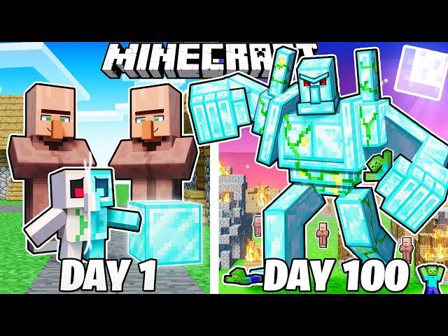 I Survived 100 DAYS as a DIAMOND GOLEM in Minecraft!