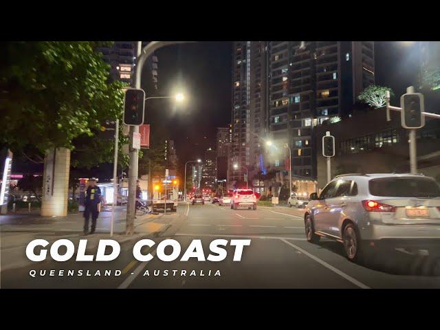 Night Drive in EAST COAST Australia || 4K HDR || GOLD COAST - QUEENSLAND