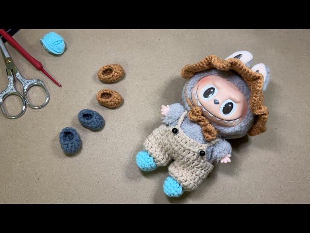 Super easy crochet Labubu’s Shoe tutorial,step by step,Eng.sub