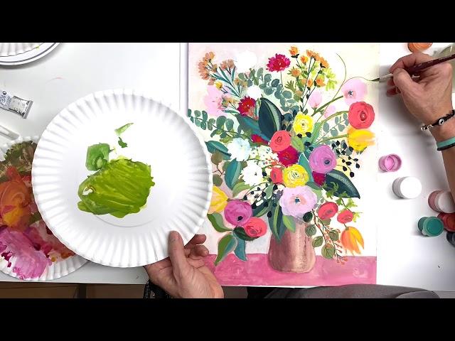 Process video for Floral Bouquet Painting