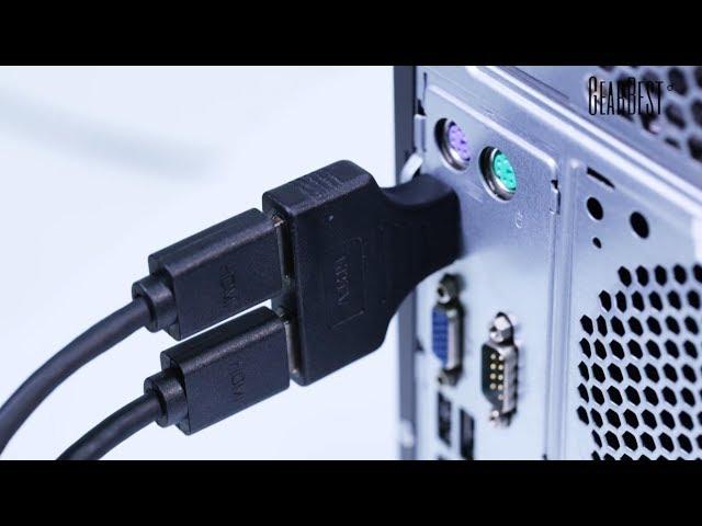 1080P HDMI Port Male to 2 Female 1 In 2 Out Splitter Cable Adapter Converter - GearBest.com