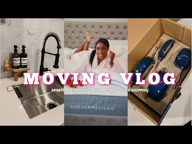 VLOG: APARTMENT UPDATES + ROOM SETUP ft. LULL + COUCH SHOPPING + NEW COOKWARE | STEPHANIE VOLTAIRE