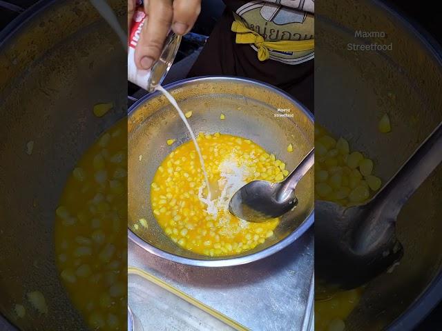 Delicious golden butter cooked corn in Thailand #streetfood #Shorts