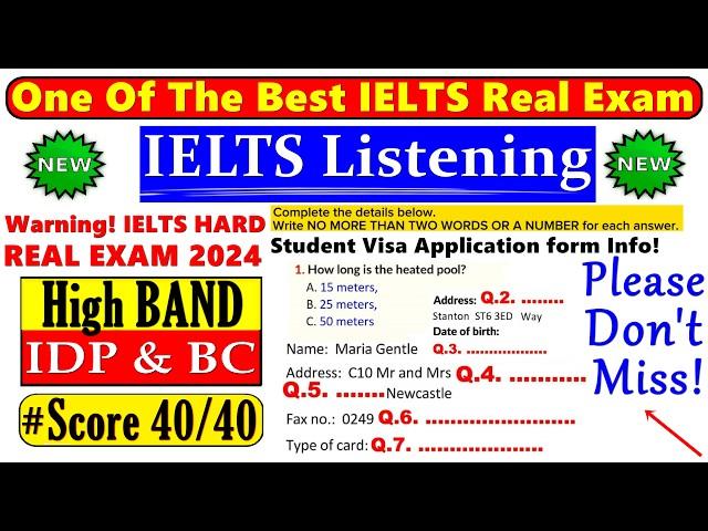 IELTS LISTENING PRACTICE TEST 2024 WITH ANSWERS | 20.10.2024