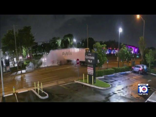 Surveillance video captures fatal crash involving Publix truck in Miami Gardens