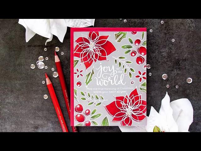 Yippee for Yana: Joy To The World Card - Pencil Coloring Over White Heat Embossing