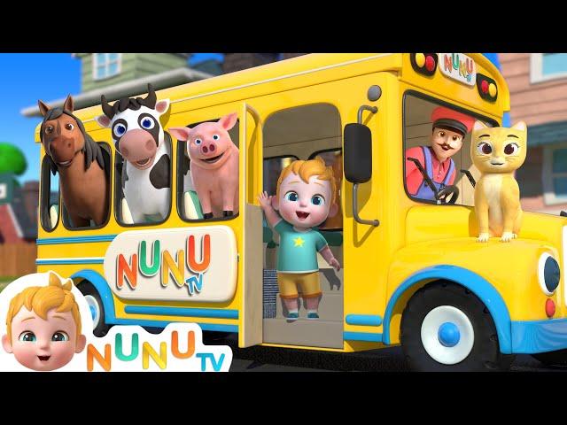 Wheels On The Bus With Animals | Animal Song | Nursery Rhymes & Kids Songs | NuNu Tv