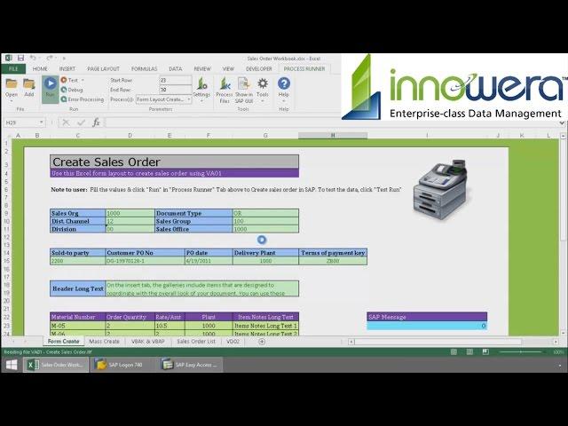 Sales and Distribution (SD) Module - Run SAP From Excel