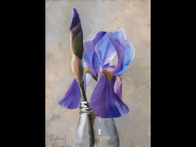 Time Lapse Oil Painting Demo - Iris - Part One