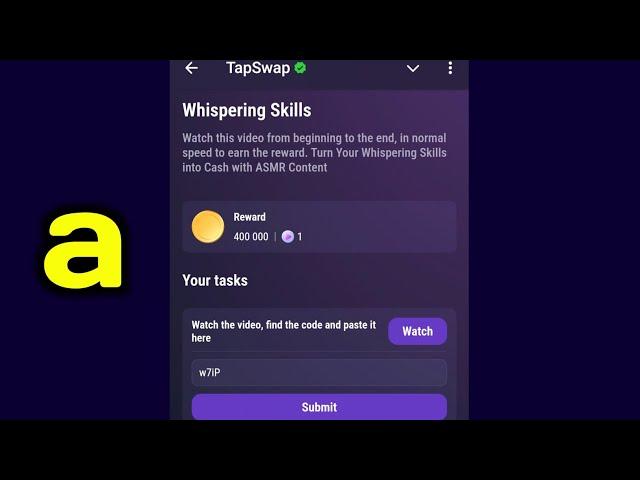 Whispering Skills | Tapswap Code