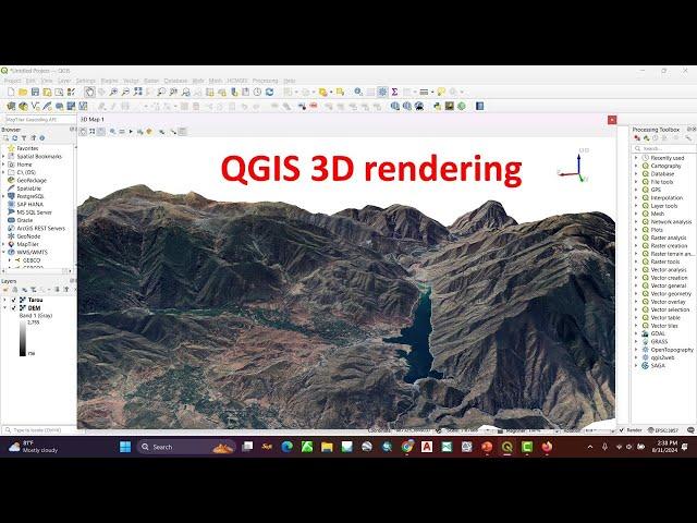 QGIS 3D visualization of satellite image