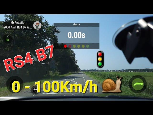 Audi RS4 B7 * 0-100 * Dragy * Spinning Tires In Second Gear