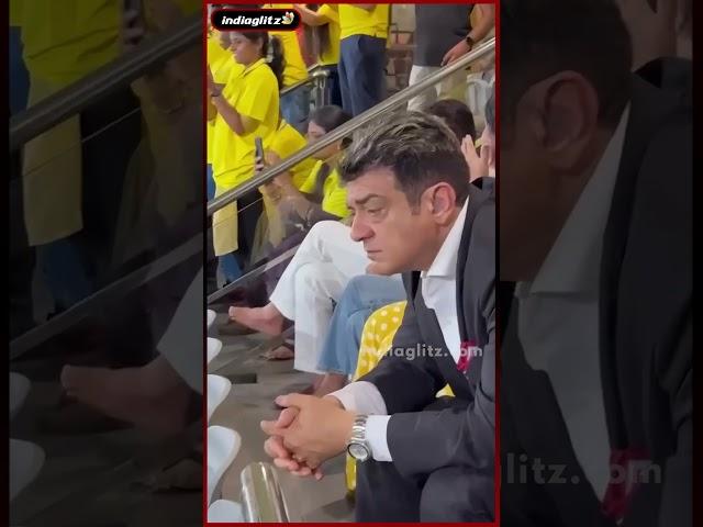 Two kings, One frame, Infinite goosebumps #thalaforareason #chepauk | Ajith Kumar | Dhoni #shorts
