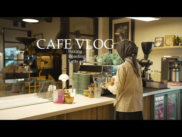 Cafe Vlog | A day in my life as a cafe owner - Baking, Roasting, Latte art️