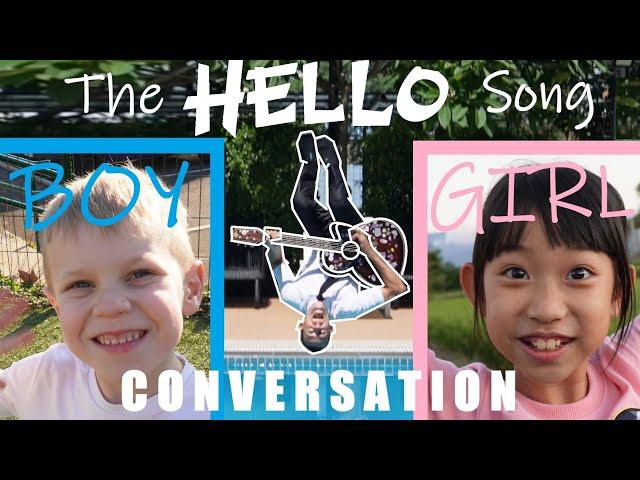 The Boy and Girl Hello Song! (The Glad English Teacher) Basic English Conversation "Hello Song" ESL