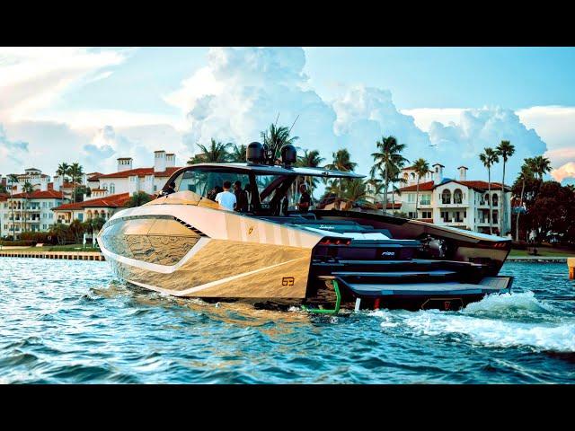 TECNOMAR FOR LAMBORGHINI 63 - $4 Million FIRST IN US Lamborghini Yacht From - Lamborghini Miami