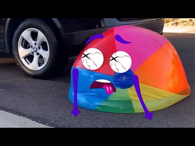 Doodles Experiment: Car vs Water Balloons | Crushing Crunchy & Soft Things by Car