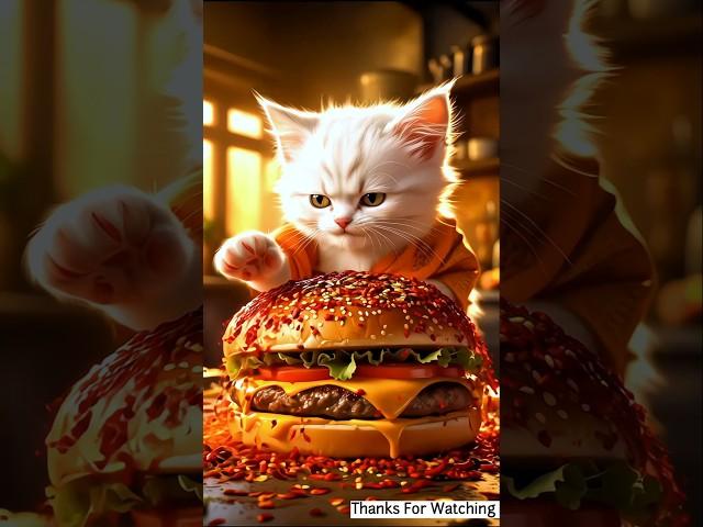 Cat brings spicy burger for dadaji| #ai #shorts #shortsfeed #viralvideo #cat #ytshorts #ytfeed