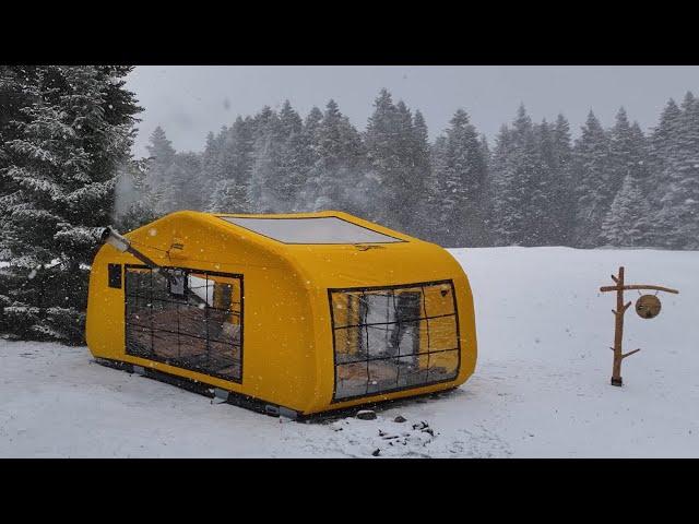 SNOW CAMPING WITH OUR NEW POD TENT