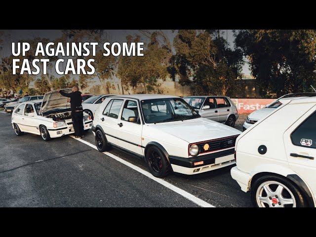 1.8T Mk2 GTI vs Audi S3 x2, 1.8T Mk1 Golf, VET Datsun 510 & 1.8T Mk2 Golf | Drag racing