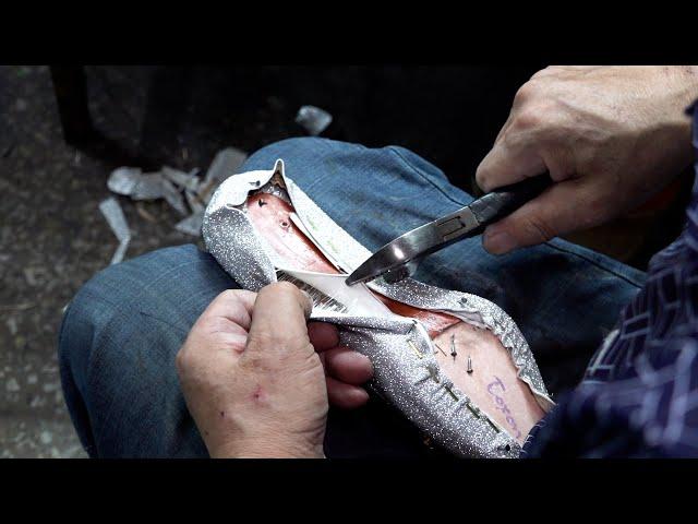 Process of Making Handmade Wedding Shoes Made by Artisan With 40 Years of Experience.