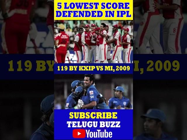 5 Lowest Scores Defended In IPL History | Telugu Buzz