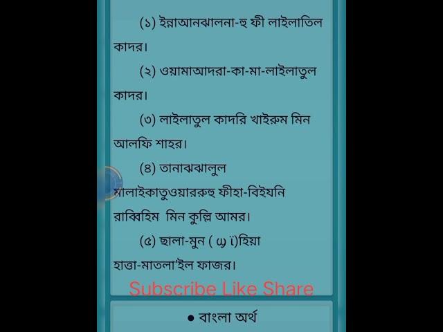 SURAH KHODOR   সূরা কদর বাংলা উচ্চারণ