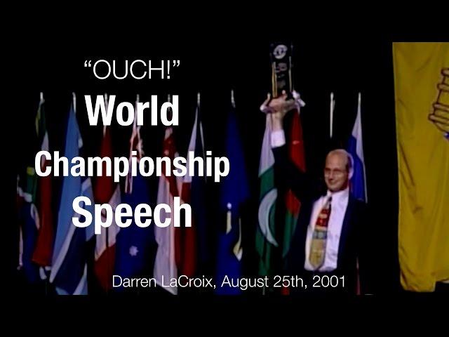 Toastmasters World Championship of Public Speaking, Best Speeches Darren's Winning Speech