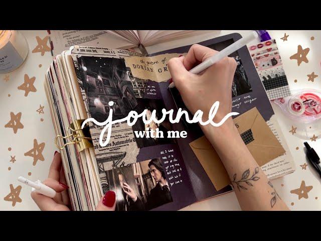 relaxing journal with me ️ the picture of dorian gray spread | real asmr journaling sounds + music