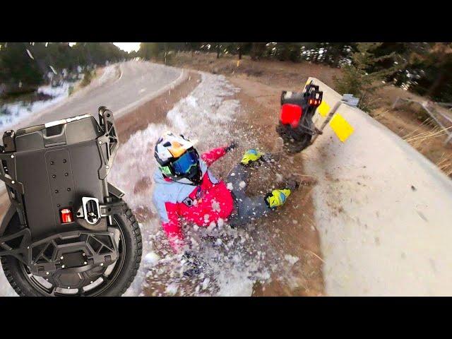 CRASHED THE VETERAN LYNX! High Speed Electric Unicycle Into Concrete Barrier