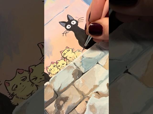 Studio Ghibli Kiki's Delivery Service | Paint with Me Gouache Recreation  #ghiblifanart #paintwithme