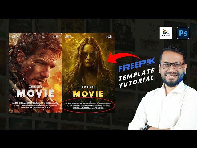 How to design movie poster template for Freepik