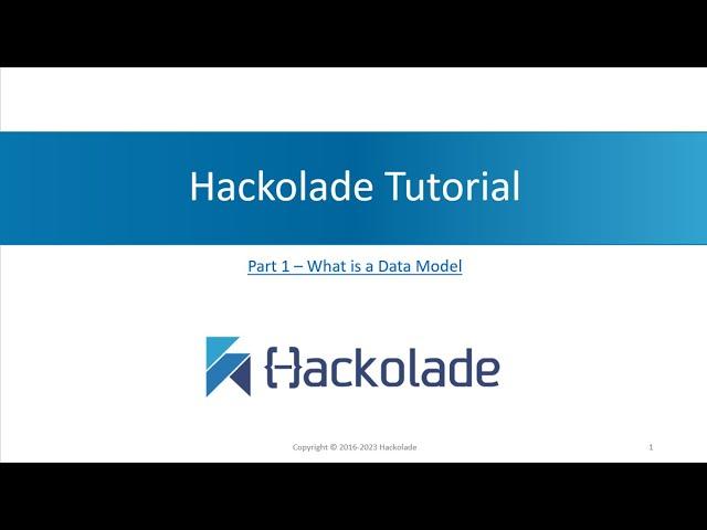Hackolade Tutorial - Part 1: What is a data model?