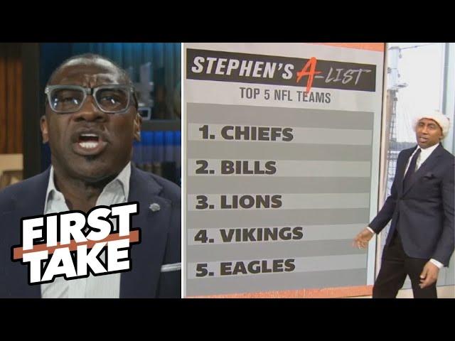 FIRST TAKE | Stephen A-List: Top 5 NFL teams - The Chiefs are still the scariest team in the league