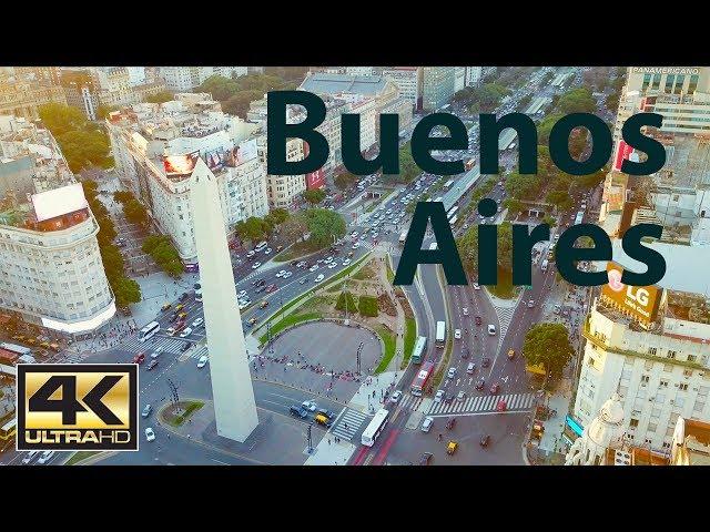 Plaza de la republica Obelisk - Centro Buenos Aires - Argentina by Drone 4K Screensaver