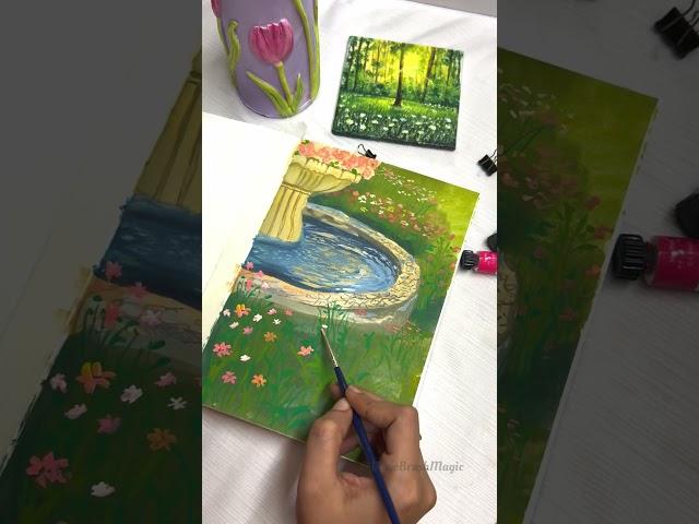 #garden #landscapepainting #gouachepainting #virgobrushmagic #paintingtechniques #art