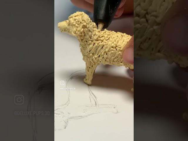Making a dog with a 3D pen? (Deluxe Pups) #3d #3dpen #3dpenart #3dprinting #satisfying #howto #dog