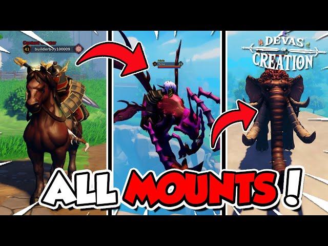 Devas Of Creation Every Ground & Flying Mounts (Common,Epic,Legendary) Showcase! (CODE)