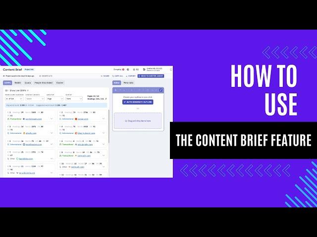 How to use the Content Brief Feature | Keyword Insights