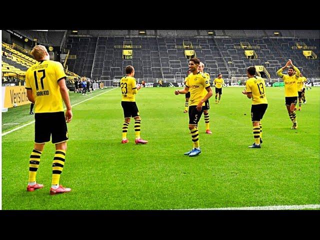 HAALAND CELEBRATIONS/ SOCIAL DISTANCING CELEBRATION / DORTMUND vs SCHALKE