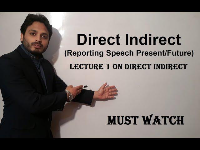 Direct Indirect (Reporting Speech Present/Future) | PART 1 | By Syed Ali Raza Kazmi