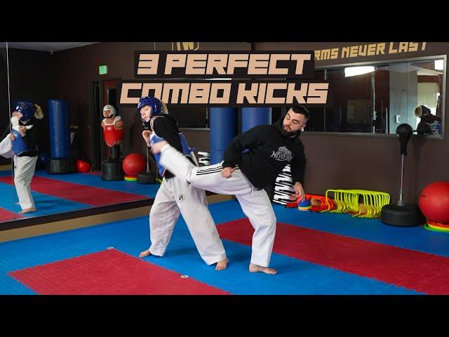 3 Perfect Combo Kicks | Taekwondo Sparring Tips