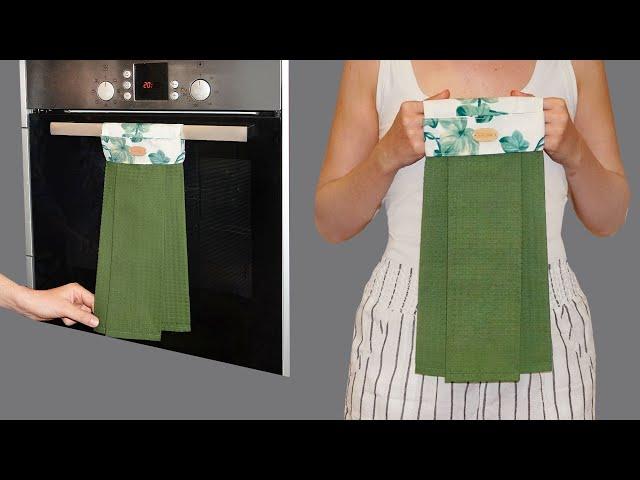 How to sew a handmade kitchen towel in 5 minutes!