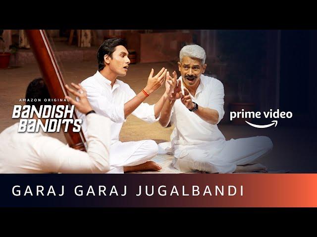 Garaj Garaj Jugalbandi Video Song | Bandish Bandits |  Farid Hasan, Mohammed Aman | Amazon Original