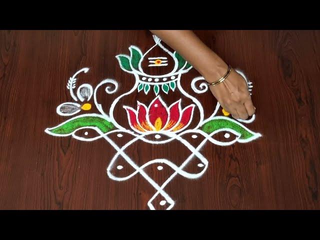 Varalakshmi vratham rangoli || rangoli designs || muggulu ||