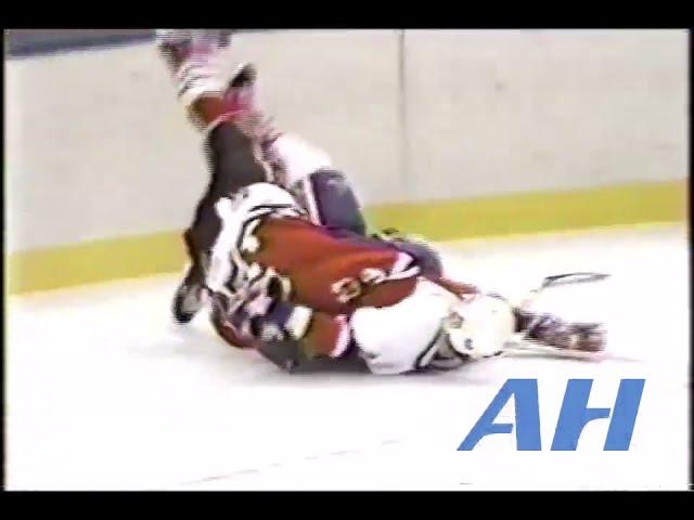 NHL Feb. 17, 1990 Mick Vukota,NYI v Dave Manson,CHI (R) New York Islanders Chicago Blackhawks