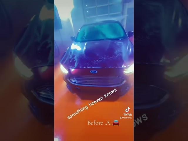 Cleaning the car 